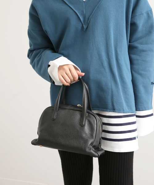 SLOBE IENA（スローブイエナ）の「【AULENTTI/オウレンティ】ミニボストンハンドバッグ（ボストンバッグ・レディース・ブラック/グリーン/キャメル・FREE）」の6枚目の写真