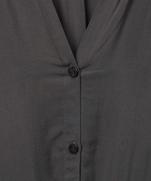 HONEYSUCKLE ROSE（ハニーサックルローズ）の「【HONEYSUCKLE ROSE】ギャザーワンピース（シャツワンピース・レディース・ブラック/ダークグレー・M/L）」の19枚目の写真