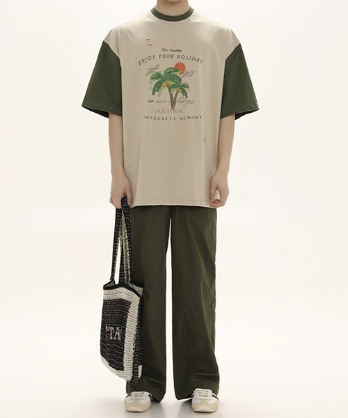 MASONPRINCE(メイソンプリンス)の「バイカラー トロピカルプリント Tシャツ TX22618【DO NOT TAG】(Tシャツ/カットソー・レディース・ブラック/グリーン/オレンジ・S/M/L)」の20枚目の写真