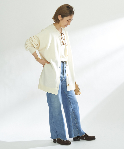 plage（プラージュ）の「sweat ニットカーディガン（カーディガン/ボレロ・レディース・ベージュ/ホワイト・FREE）」の5枚目の写真