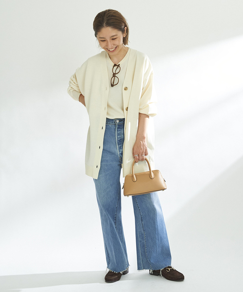 plage（プラージュ）の「sweat ニットカーディガン（カーディガン/ボレロ・レディース・ベージュ/ホワイト・FREE）」の6枚目の写真