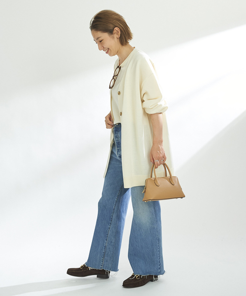 plage（プラージュ）の「sweat ニットカーディガン（カーディガン/ボレロ・レディース・ベージュ/ホワイト・FREE）」の8枚目の写真