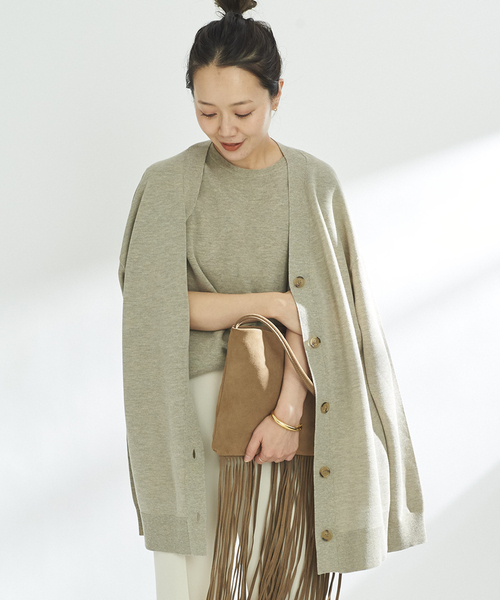 plage（プラージュ）の「sweat ニットカーディガン（カーディガン/ボレロ・レディース・ベージュ/ホワイト・FREE）」の13枚目の写真