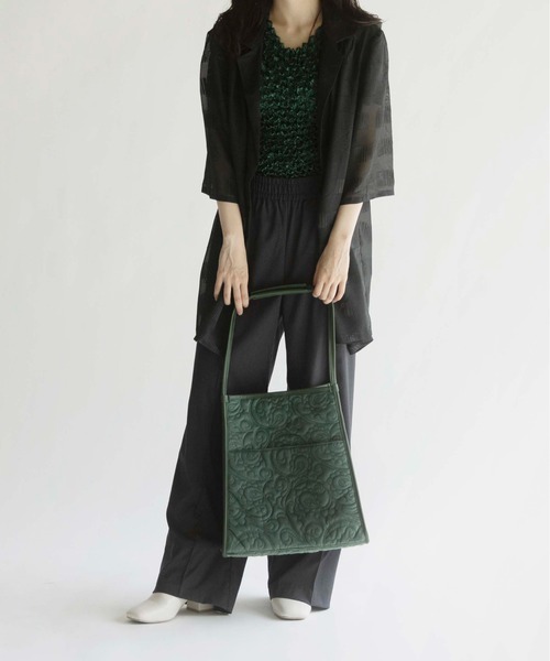 CONTROL FREAK（コントロールフリーク）の「CONTROL FREAK(コントロールフリーク)ベロアペイズリーキルトトート（トートバッグ・レディース・ベージュ/グレー/ブルー/グリーン・FREE）」の10枚目の写真