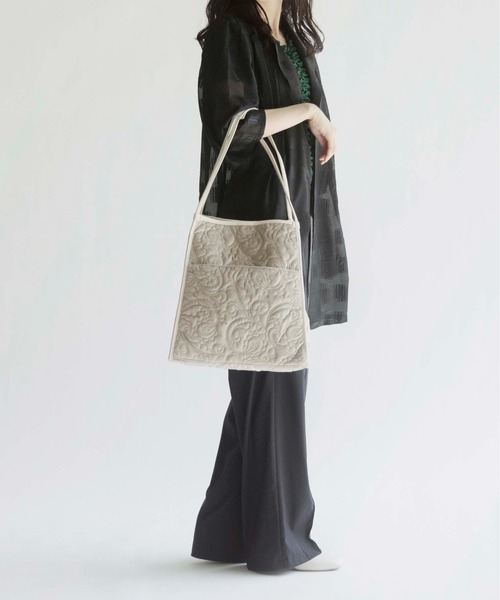 CONTROL FREAK（コントロールフリーク）の「CONTROL FREAK(コントロールフリーク)ベロアペイズリーキルトトート（トートバッグ・レディース・ベージュ/グレー/ブルー/グリーン・FREE）」の21枚目の写真