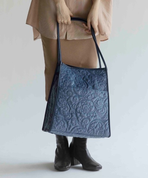 CONTROL FREAK（コントロールフリーク）の「CONTROL FREAK(コントロールフリーク)ベロアペイズリーキルトトート（トートバッグ・レディース・ベージュ/グレー/ブルー/グリーン・FREE）」の22枚目の写真