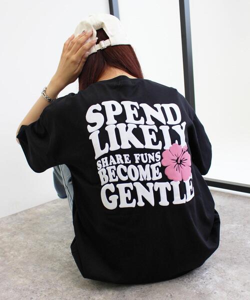 INGNI(イング)の「BACK発泡ハイビスカスロゴTシャツ(Tシャツ/カットソー・レディース・ホワイト×ブルー/ブラック/ホワイト×ピンク/ブラウン・M)」の16枚目の写真