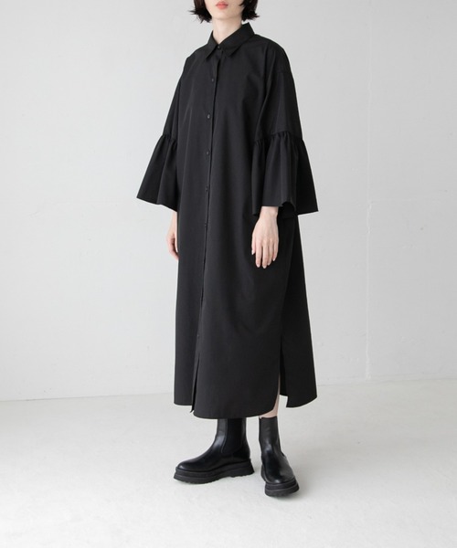 PYNページ yuw（ユウ）の「フレアスリーブシャツワンピース 157373（ワンピース