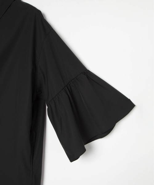yuw(ユウ)の「フレアスリーブシャツワンピース 157373(ワンピース・レディース・ブラック/ブルー・FREE)」の8枚目の写真