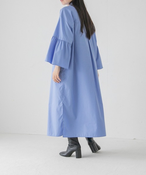 yuw(ユウ)の「フレアスリーブシャツワンピース 157373(ワンピース・レディース・ブラック/ブルー・FREE)」の15枚目の写真