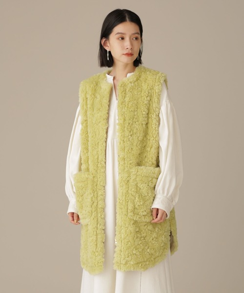 NANO universe(ナノユニバース)の「LB.03/ファーラウンドヘムベスト(ベスト・レディース・ブラウン/ライトグリーン/アイボリー・FREE)」の17枚目の写真