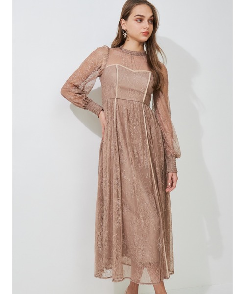 MERCURYDUO（マーキュリーデュオ）の「ビスチェセットレースドレス（ドレス・レディース・ブラウン/ミント・MEDIUM/SMALL）」の17枚目の写真