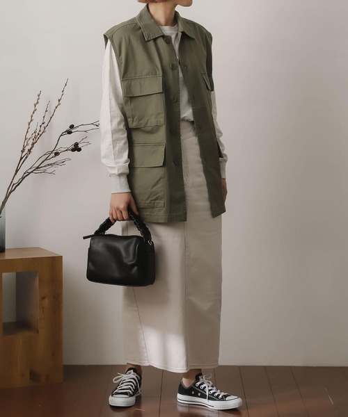 SENSE OF PLACE by URBAN RESEARCH(センスオブプレイスバイアーバンリサーチ)の「ストレートデニムスカート(デニムスカート・レディース・ブラック/アイボリー/ワンウォッシュ・SMALL/MEDIUM)」の5枚目の写真