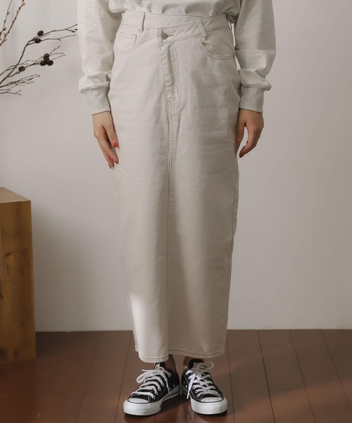 SENSE OF PLACE by URBAN RESEARCH(センスオブプレイスバイアーバンリサーチ)の「ストレートデニムスカート(デニムスカート・レディース・ブラック/アイボリー/ワンウォッシュ・SMALL/MEDIUM)」の14枚目の写真