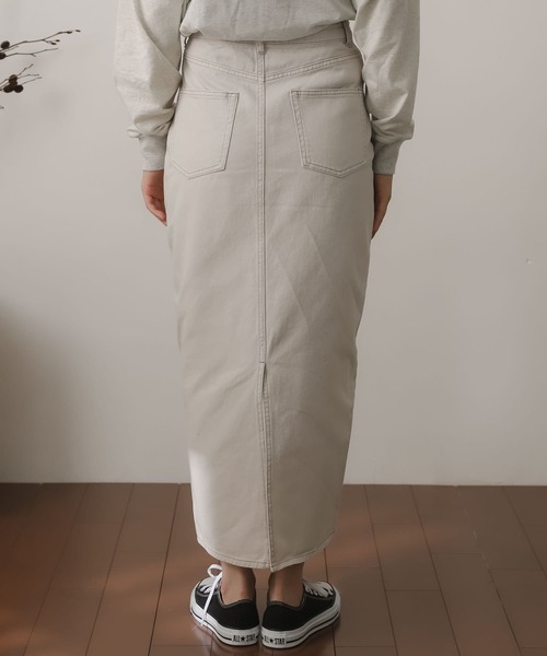 SENSE OF PLACE by URBAN RESEARCH(センスオブプレイスバイアーバンリサーチ)の「ストレートデニムスカート(デニムスカート・レディース・ブラック/アイボリー/ワンウォッシュ・SMALL/MEDIUM)」の16枚目の写真