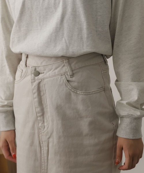 SENSE OF PLACE by URBAN RESEARCH(センスオブプレイスバイアーバンリサーチ)の「ストレートデニムスカート(デニムスカート・レディース・ブラック/アイボリー/ワンウォッシュ・SMALL/MEDIUM)」の17枚目の写真