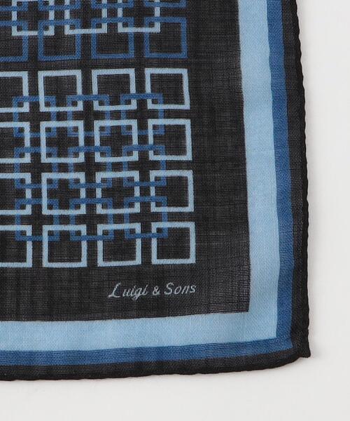 green label relaxing（グリーンレーベルリラクシング）の「＜Luigi & Sons＞W ジオメトリック ポケットチーフ（ポケットチーフ・メンズ・ダークブラウン/ネイビー・FREE）」の3枚目の写真