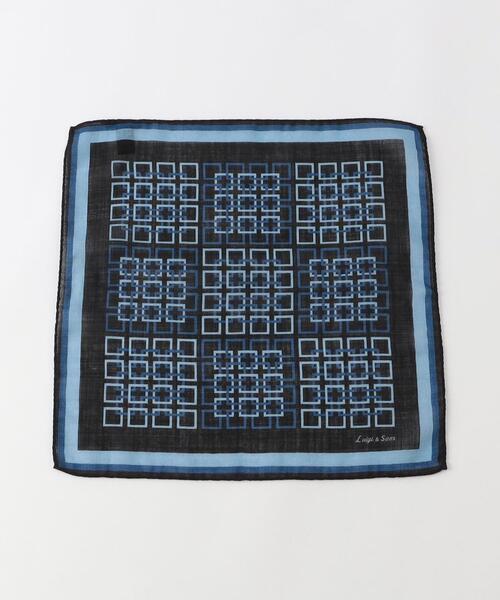 green label relaxing（グリーンレーベルリラクシング）の「＜Luigi & Sons＞W ジオメトリック ポケットチーフ（ポケットチーフ・メンズ・ダークブラウン/ネイビー・FREE）」の6枚目の写真