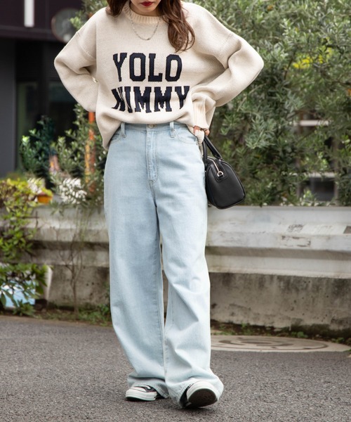 WEGO（ウィゴー）の「WEGO/ロゴジャガードニットプルオーバー（ニット/セーター・レディース・オフホワイト/ブルー系その他・FREE）」の10枚目の写真