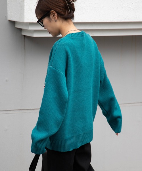 WEGO（ウィゴー）の「WEGO/ロゴジャガードニットプルオーバー（ニット/セーター・レディース・オフホワイト/ブルー系その他・FREE）」の11枚目の写真