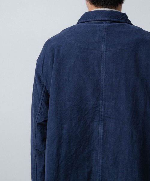 quadro（クオドロ）の「リクライドクロスアトリエコート（ステンカラーコート・メンズ・ネイビー/カーキ・MEDIUM）」の11枚目の写真