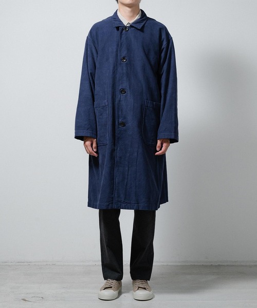 quadro（クオドロ）の「リクライドクロスアトリエコート（ステンカラーコート・メンズ・ネイビー/カーキ・MEDIUM）」の12枚目の写真