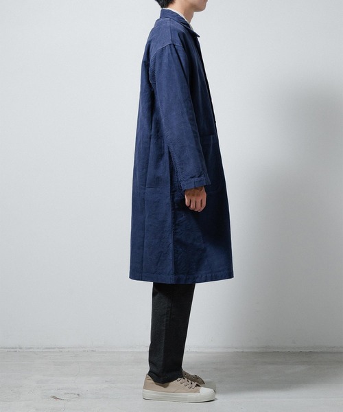 quadro（クオドロ）の「リクライドクロスアトリエコート（ステンカラーコート・メンズ・ネイビー/カーキ・MEDIUM）」の13枚目の写真