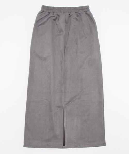 coca（coca）（コカ）の「バックスリットスウェード調スカート（スカート・レディース・チャコールグレー/パープル/アイボリー・ONE SIZE）」の4枚目の写真