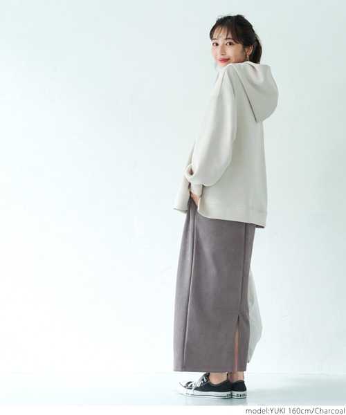 coca（coca）（コカ）の「バックスリットスウェード調スカート（スカート・レディース・チャコールグレー/パープル/アイボリー・ONE SIZE）」の10枚目の写真