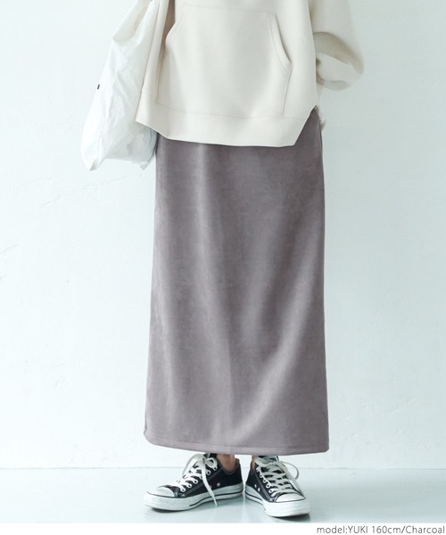 coca（coca）（コカ）の「バックスリットスウェード調スカート（スカート・レディース・チャコールグレー/パープル/アイボリー・ONE SIZE）」の11枚目の写真