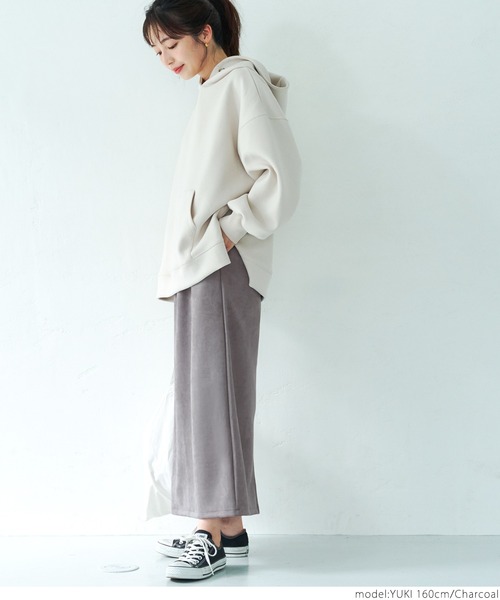 coca（coca）（コカ）の「バックスリットスウェード調スカート（スカート・レディース・チャコールグレー/パープル/アイボリー・ONE SIZE）」の12枚目の写真