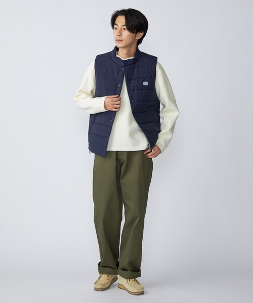 SHIPS（シップス）の「*SHIPS:〈撥水〉スタイリッシュ ロゴ ワッペン リップストップ ナイロン 中綿 ベスト（ダウンベスト・メンズ・ブラック/ネイビー/グレー/オリーブ・SMALL/MEDIUM/LARGE/X-LARGE）」の12枚目の写真