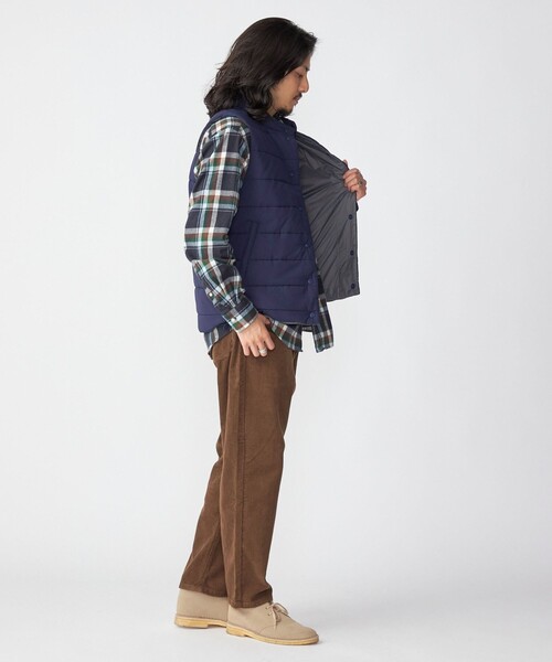 SHIPS（シップス）の「*SHIPS:〈撥水〉スタイリッシュ ロゴ ワッペン リップストップ ナイロン 中綿 ベスト（ダウンベスト・メンズ・ブラック/ネイビー/グレー/オリーブ・SMALL/MEDIUM/LARGE/X-LARGE）」の15枚目の写真