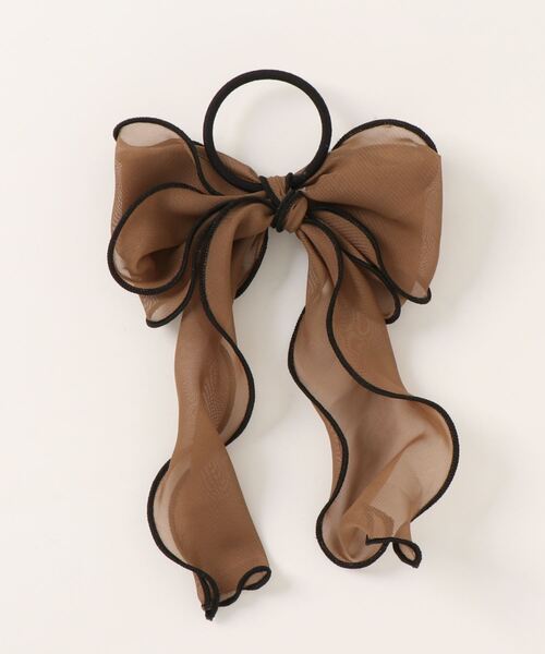 LOWRYS FARM（ローリーズファーム）の「リボンポニー　168213（ヘアゴム・レディース・ブラック/ブラウン/オフホワイト・FREE）」の4枚目の写真