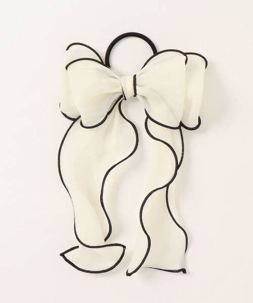 LOWRYS FARM（ローリーズファーム）の「リボンポニー　168213（ヘアゴム・レディース・ブラック/ブラウン/オフホワイト・FREE）」の5枚目の写真