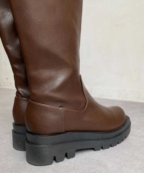 CPCM(シーピーシーエム)の「厚底ロングブーツ(ブーツ・レディース・ブラック/ダークブラウン・SMALL/MEDIUM/LARGE)」の14枚目の写真