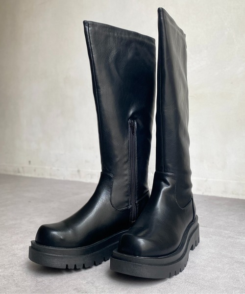 CPCM(シーピーシーエム)の「厚底ロングブーツ(ブーツ・レディース・ブラック/ダークブラウン・SMALL/MEDIUM/LARGE)」の21枚目の写真
