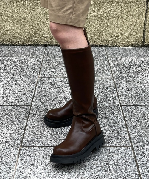 CPCM(シーピーシーエム)の「厚底ロングブーツ(ブーツ・レディース・ブラック/ダークブラウン・SMALL/MEDIUM/LARGE)」の3枚目の写真
