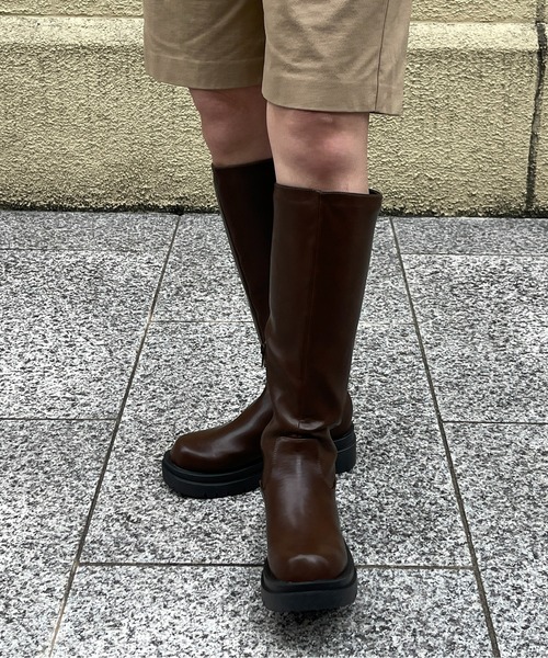 CPCM(シーピーシーエム)の「厚底ロングブーツ(ブーツ・レディース・ブラック/ダークブラウン・SMALL/MEDIUM/LARGE)」の4枚目の写真