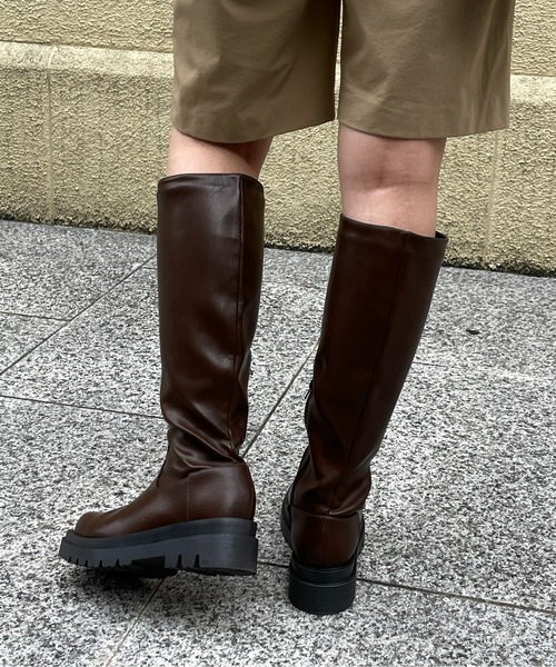 CPCM(シーピーシーエム)の「厚底ロングブーツ(ブーツ・レディース・ブラック/ダークブラウン・SMALL/MEDIUM/LARGE)」の7枚目の写真