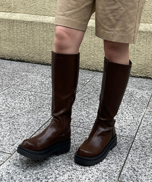 CPCM(シーピーシーエム)の「厚底ロングブーツ(ブーツ・レディース・ブラック/ダークブラウン・SMALL/MEDIUM/LARGE)」の10枚目の写真