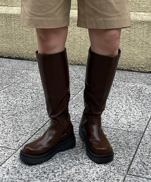 CPCM(シーピーシーエム)の「厚底ロングブーツ(ブーツ・レディース・ブラック/ダークブラウン・SMALL/MEDIUM/LARGE)」の12枚目の写真