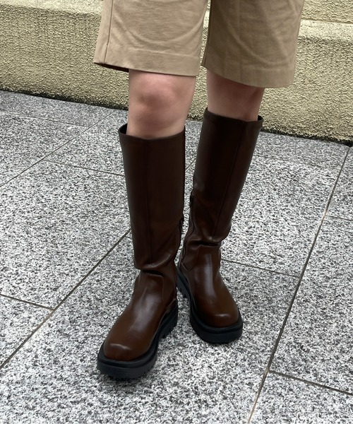 CPCM(シーピーシーエム)の「厚底ロングブーツ(ブーツ・レディース・ブラック/ダークブラウン・SMALL/MEDIUM/LARGE)」の13枚目の写真