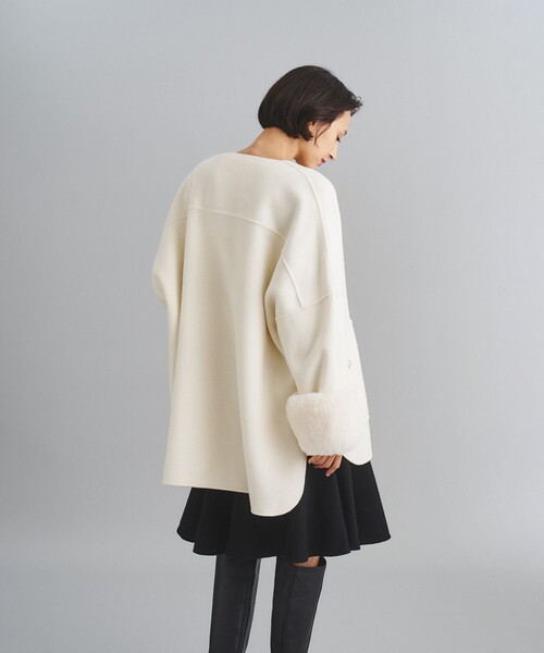 Diagram（ダイアグラム）の「リバーファーカフスポンチョ（ポンチョ・レディース・ホワイト/パープル・36）」の4枚目の写真