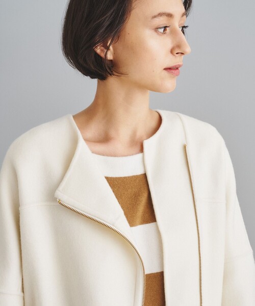 Diagram（ダイアグラム）の「リバーファーカフスポンチョ（ポンチョ・レディース・ホワイト/パープル・36）」の6枚目の写真