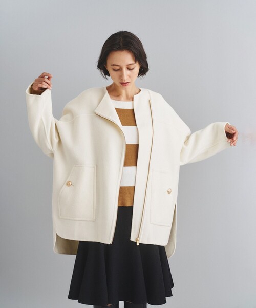 Diagram（ダイアグラム）の「リバーファーカフスポンチョ（ポンチョ・レディース・ホワイト/パープル・36）」の8枚目の写真