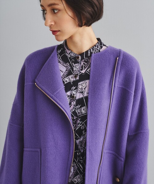 Diagram（ダイアグラム）の「リバーファーカフスポンチョ（ポンチョ・レディース・ホワイト/パープル・36）」の13枚目の写真