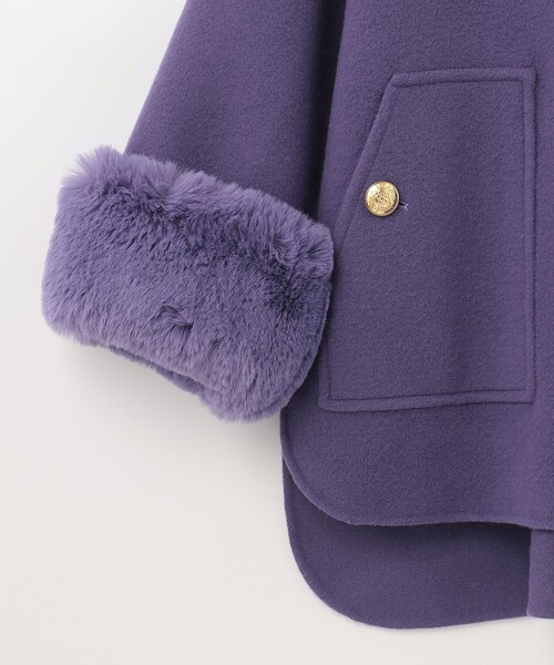 Diagram（ダイアグラム）の「リバーファーカフスポンチョ（ポンチョ・レディース・ホワイト/パープル・36）」の20枚目の写真