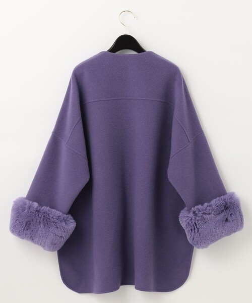 Diagram（ダイアグラム）の「リバーファーカフスポンチョ（ポンチョ・レディース・ホワイト/パープル・36）」の21枚目の写真