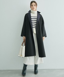 美品✨ロペ　5.9万　リッチリバー　フードコート　38 ゆったり　黒　軽い ROPE'（ロペ）の「【一部直営店舗・WEB限定】リバーシブルウールコート